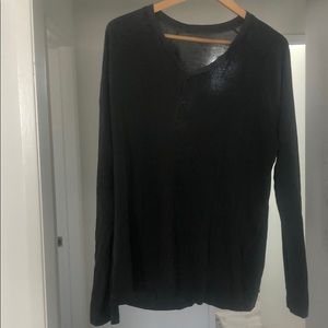 Splendid Mills long sleeve charcoal henley, size L